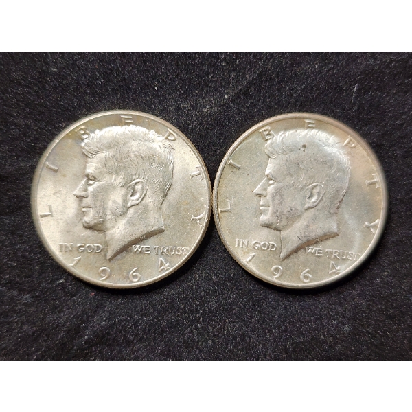 $1.00 Face Value in 90% Silver 1964 Kennedy Half Dollars
