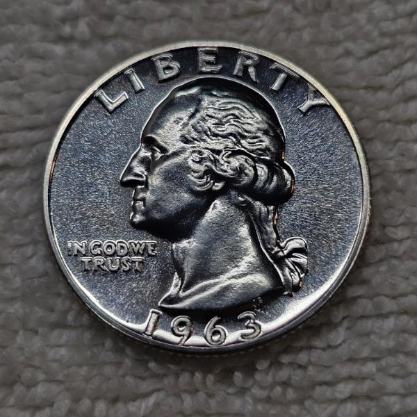 90% Silver 1963 United States Washington Quarter Proof Coin FV: $.25