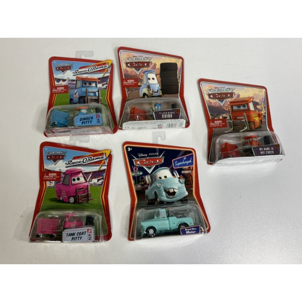 5 Cars Movie Toy Cars - Tank Coat Pitty - Brand New Mater -Dinoco Pitty
