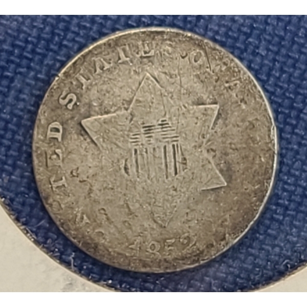 1852 United States 3-Cent 75% Silver "Trime" Coin