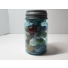 Image 1 : Vintage Mason Jar of Shooter Marbles Including Uranium