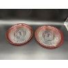Image 1 : Indiana Glass Diamond Point Flashed Ruby with Clear Divided 12” - 2 Total