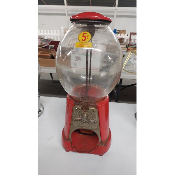 Vintage Bubble Globe 5c Gumball Machine 16 1/2" Tall