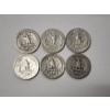 Image 2 : Six Assorted Years U.S. 90% Silver Washington Quarters FV: $1.50