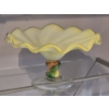 Image 1 : PICKUP IN NORTHFIELD - Ruffled Yellow Glass Compote 7" - See Pics 