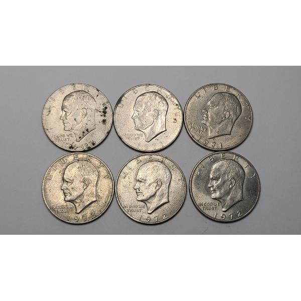 Assorted Years And Mint Marks United States Eisenhower Dollars - Face Value: $$6.00
