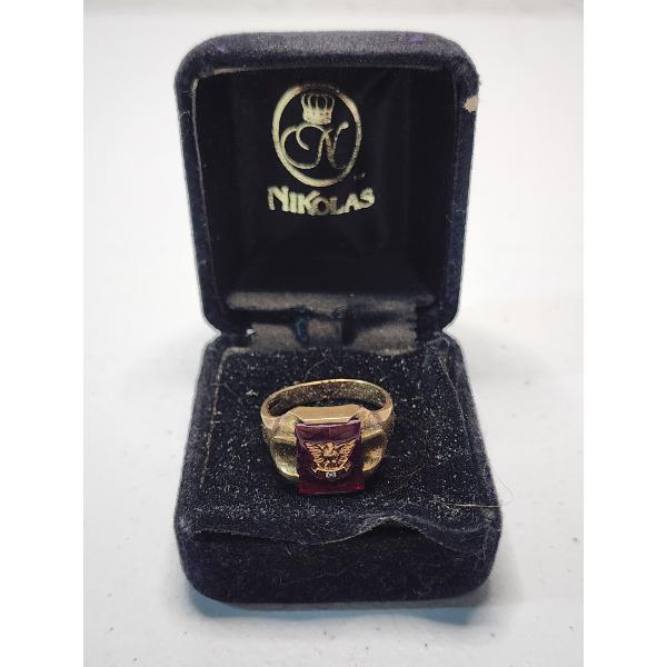 10K Yellow Gold Fraternal Order of the Eagles (F.O.E.) Ring - Size 8 - TW: 5.2g