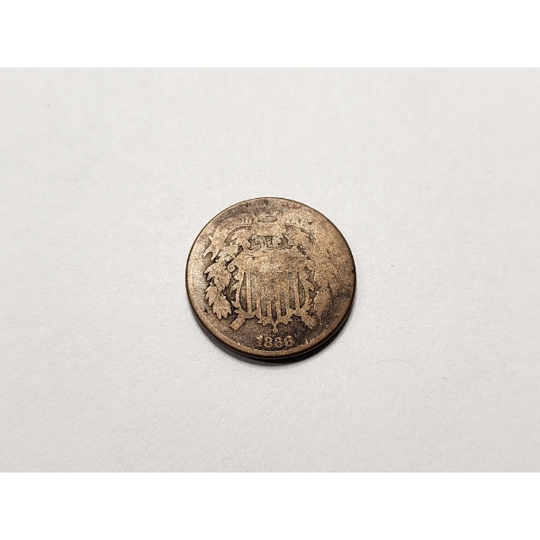1866 United States 2 Cent Coin
