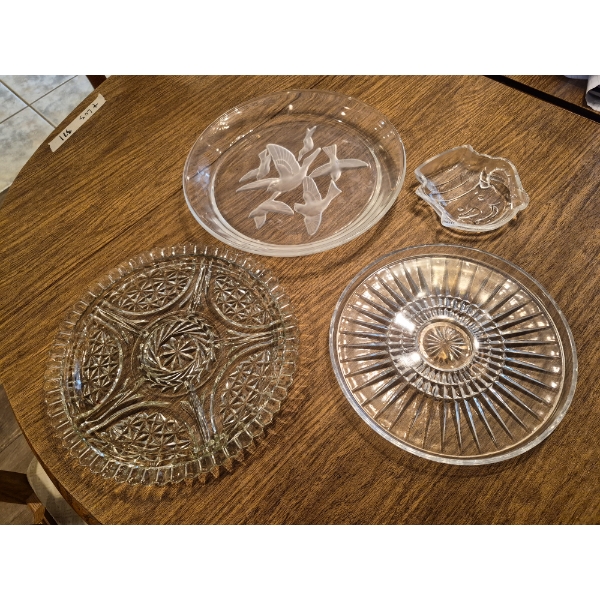 Assorted Crystal Platters As Shown - 12" & Larger