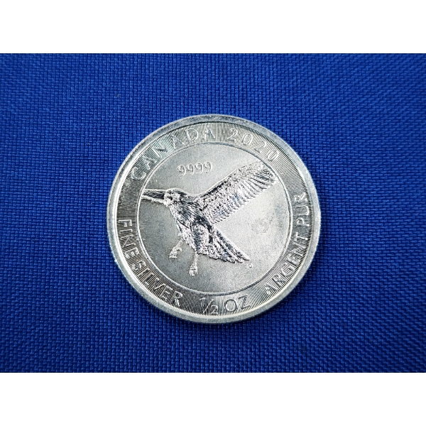 2020 Canada $2 1/2 oz .9999 Fine Silver Red-Tailed Hawk Round