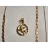 Image 4 : 14K Gold: Flat Chain Necklace, Beaded Chain Necklace, Cherub Pendant TW: 3.9g