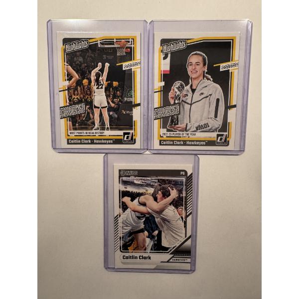 3 - 2024 Panini Caitlin Clark ROOKIE Basketball Cards In Protective Holders - Mint Condition