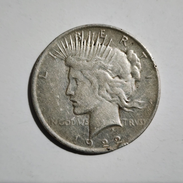 90% Silver United States 1922 Peace Dollar ~ Silver Dollar Minted in Philadelphia
