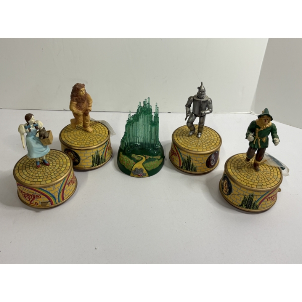 Enesco Music Boxes - Dorothy - Lion - Tin Man - Scarecrow - Emerald City Figurine