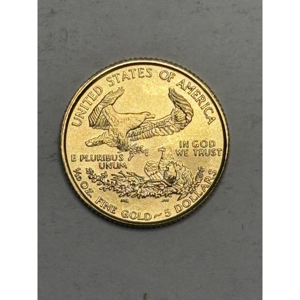 1999 United States Mint American Gold Eagle $5.00 Coin- 1/10 oz Fine Gold