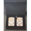 Image 1 : Set of Two 2023 NGC MS70 Morgan & Peace Silver Dollars - First Day of Issue - INCREDIBLE SET!