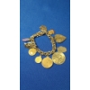 Image 1 : 14K Gold Charm Bracelet With Some 14K & 10K Gold Charms & 2 Gold Coins - TW: 57.1g 