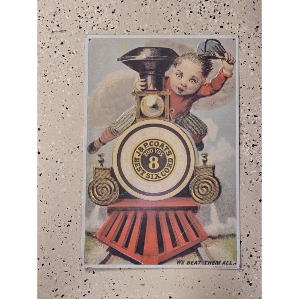 J&P Coats Metal Advertising Sign - 11x16
