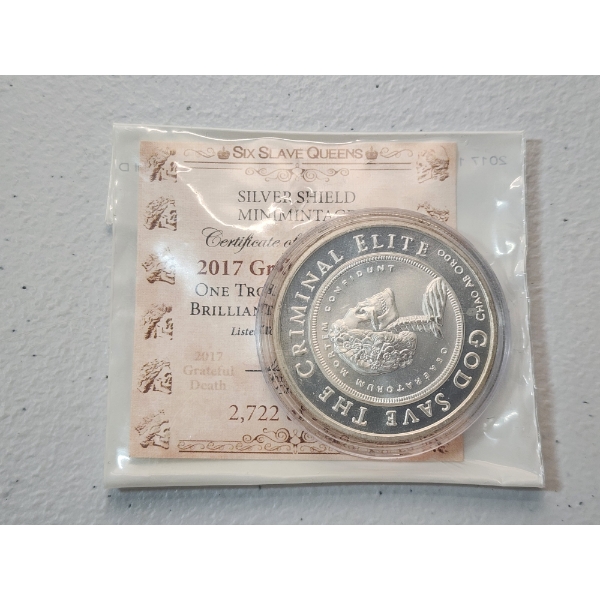 2017 Silver Shield Grateful Death 1 Troy oz Brilliant Uncirculated .999 Silver Round 