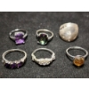 Image 2 : Gorgeous Sterling Silver Rings Ft. Citrine, Rainbow Topaz & More Weighing Total of 15.8 Grams