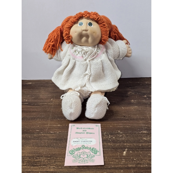 Vintage 1980s Cabbage Patch Doll - Girl with Orange Yarn Hair