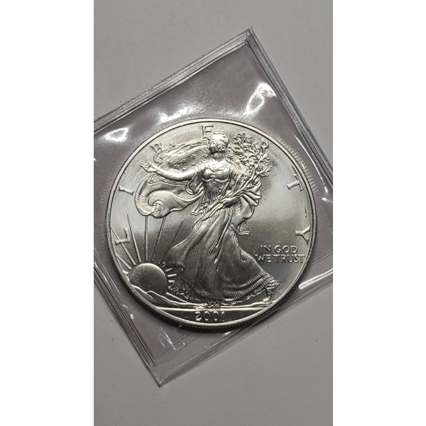 2001 1 Troy oz .999 Pure Silver American Silver Eagle Coin