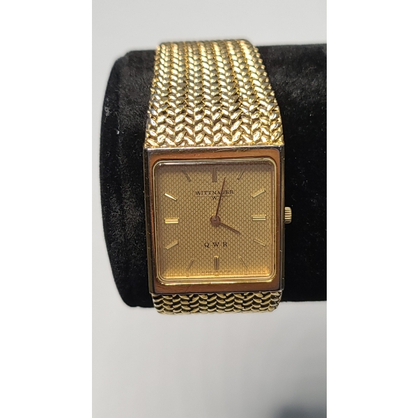 Vintage Wittnauer QWR "Tank" Style Gold-tone Swiss Quartz Dress Watch - Untested