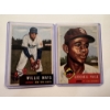 Image 1 : Willie Mays & Satchell Paige Archive Classics Baseball Cards In Protective Holders - Mint