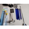 Image 6 : Lot of Assorted Kitchen/Drink Items: Pot, Thermometer, Shaker, Flask, Utensils, Glass Stirrers 