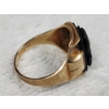 Image 3 : Nice 10K Yellow Gold Ring With Unique Black Cameo Piece Size 9 ~ Weighing 4.9 Grams