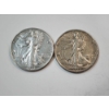 Image 1 : Two Walking Liberty 90% Silver Half Dollars: 1943-D & 1943 FV: $1.00