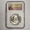 Image 1 : 1957-D Franklin 90% Silver Half Dollar NGC Graded MS64