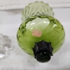 Image 8 : Glass Hurricane Candle Holder Base With Two Interchangeable Globe Tops ~ Green & Clear!