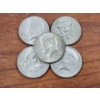 Image 1 : Five Assorted 40% Silver Kennedy Half Dollars