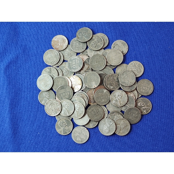 Lot of 72 Assorted Steel War Lincoln Cents FV: $0.72