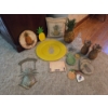 Image 1 : PICKUP IN CANTON - Pineapple Collection Including, Plates, Candle Holders, Pillow, Welcome Sign, 