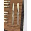Image 3 : Universal LF&C Mother of Pearl Handle Sterling Band Knife Set - 12 Knives Total - In cloth wrapping