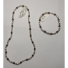 Image 2 : Beaded Sterling Silver Ali Aluma USA Matching Necklace & Bracelet Set With Dust Bag - Weight: 21.6g