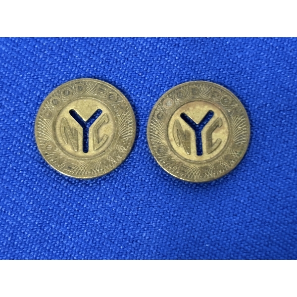 Two New York City Transit Authority Tokens 