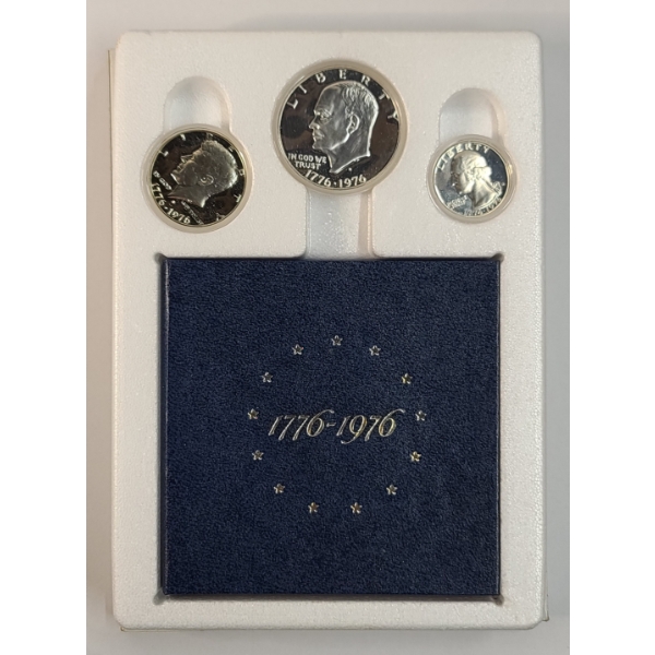 1976-S United States Bicentennial 40% Silver Proof 3-Coin Set