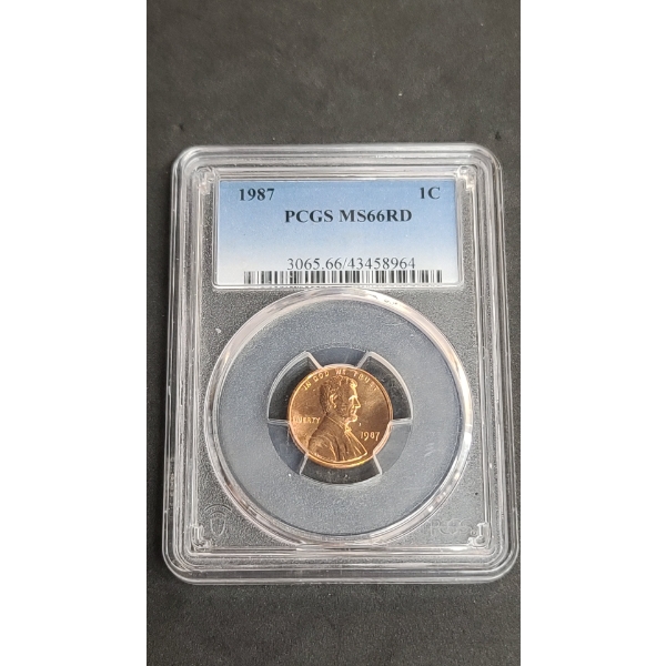 1987 PCGS MS66RD Lincoln Cent 