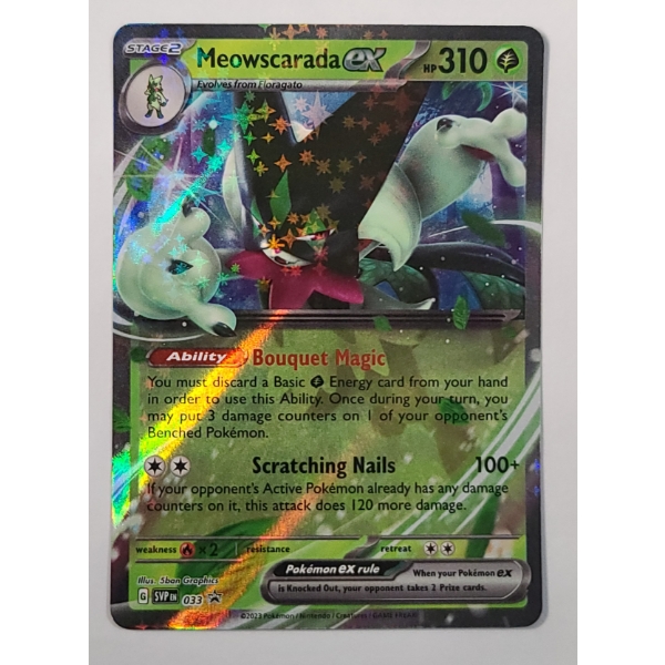 Meowscarada EX Holo (SVP 033) Black Star Promo Pokemon Card From The Scarlet & Violet Promo