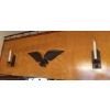 Image 1 : Patriotic Metal Wall Grouping - 3 Pieces - Eagle & 2 Candle Holders