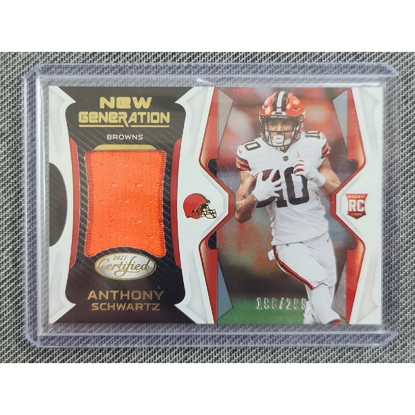 2021 Panini No. NG-31 Anthony Schwartz New Generation Rookie Patch Card NUMBERED 190/299
