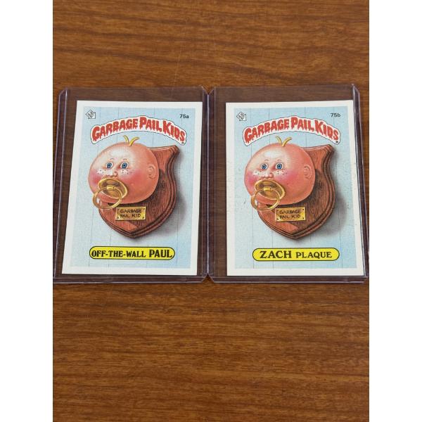 1985 Garbage Pail Kids - Off-The-Wall Paul & Zach Plaque Cards - 75A & 75B- Mint Condition