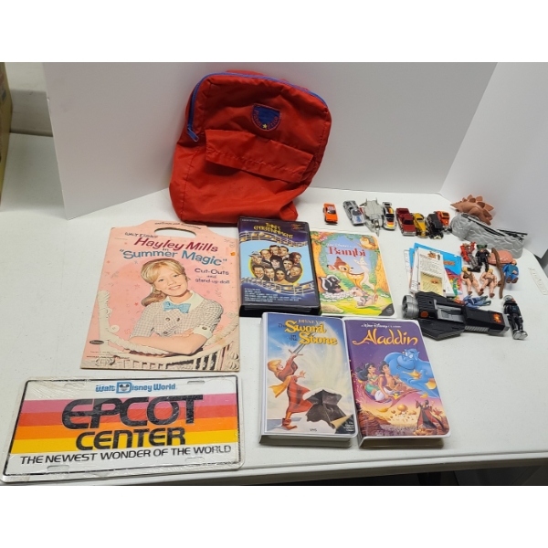 Vintage Fisher Price Children's Backpack, Disney's Epcot Center License Plate & More