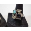 Image 2 : Three Sterling Silver Rings with Onyx and Assorted Gemstones - Various Sizes - TW: 22.8g