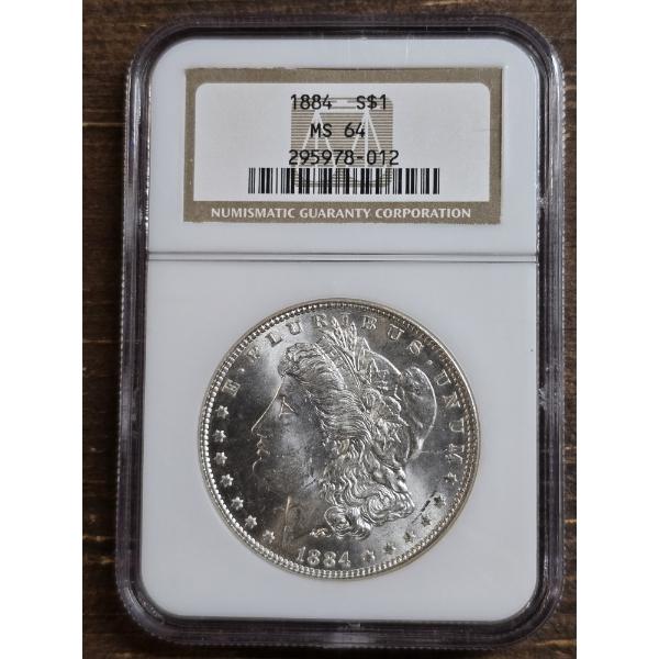 NCG MS64 1884 Morgan Silver Dollar