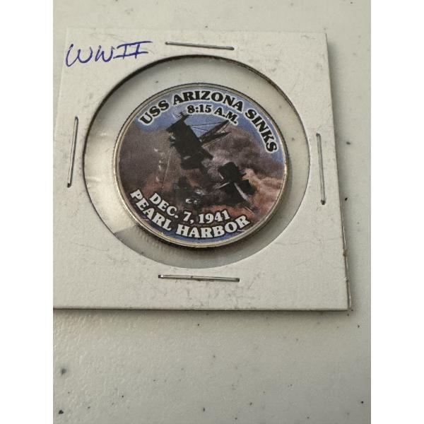 	Special War World 2 Pearl Harbor USS Arizona Fifty Cent Half Dollar - Mint Condition