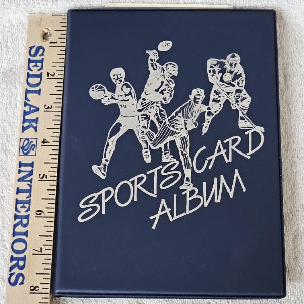 Vintage Enor Blue Vinyl Sports Card Album Binder (Filled)